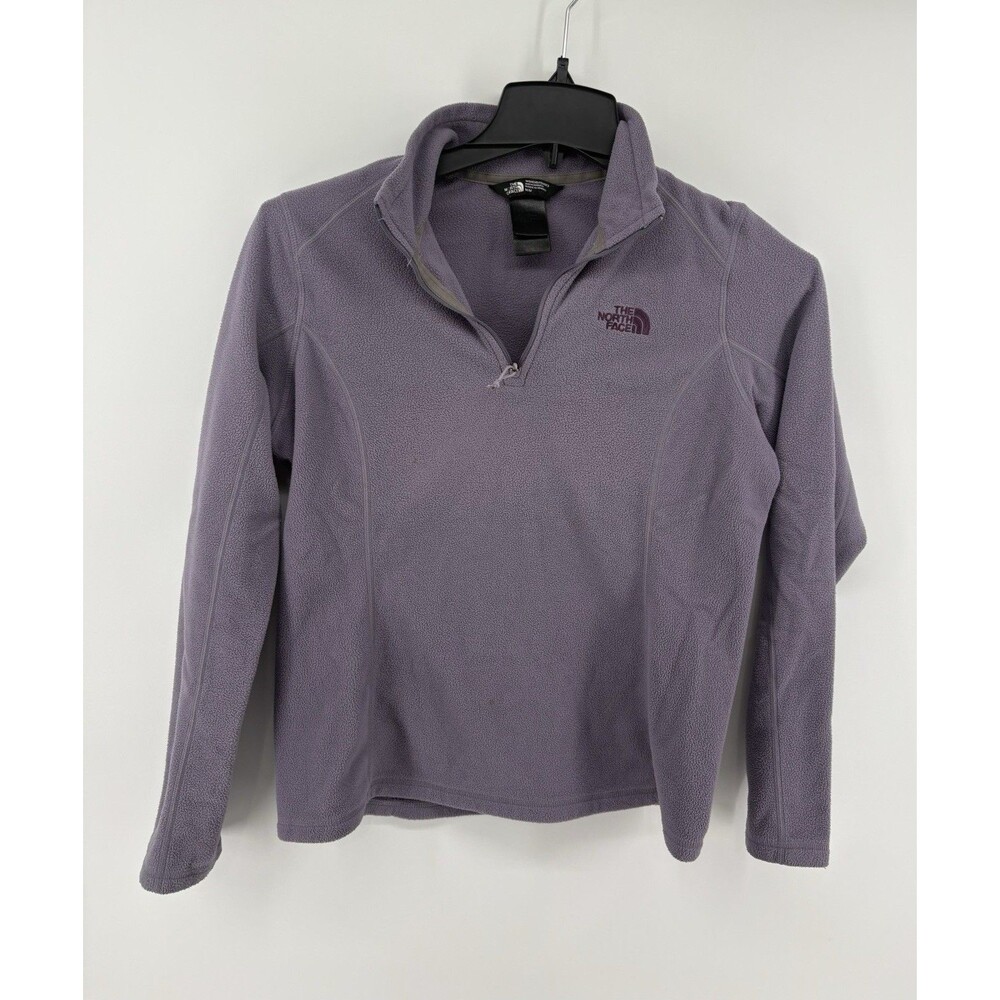 The North Face Size Size M Pullover - Quarter Zip Purple Fleece Long Sleeve